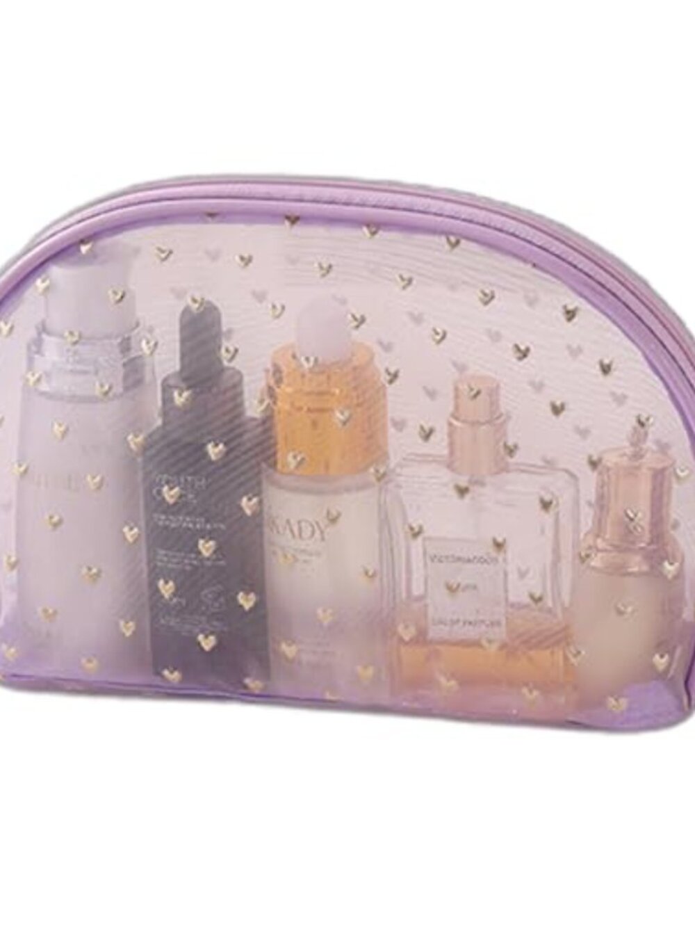 Mesh Zipper Cosmetic Travel Pouch Toiletry Organizer Nylon